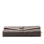 Shoulder Bag Cassandre Enveloppe Chain Wallet Grey Grain de Poudre Studed Leather