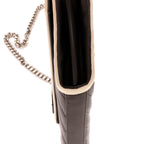 Shoulder Bag Cassandre Enveloppe Chain Wallet Grey Grain de Poudre Studed Leather