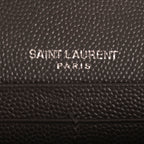 Shoulder Bag Cassandre Enveloppe Chain Wallet Grey Grain de Poudre Studed Leather