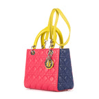 Dior - Sac Lady Dior Moyen à Fermeture Éclair - Rose/Jaune/Bleu Marine