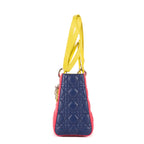 Dior - Sac Lady Dior Moyen à Fermeture Éclair - Rose/Jaune/Bleu Marine