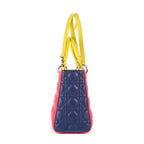 Dior - Sac Lady Dior Moyen à Fermeture Éclair - Rose/Jaune/Bleu Marine
