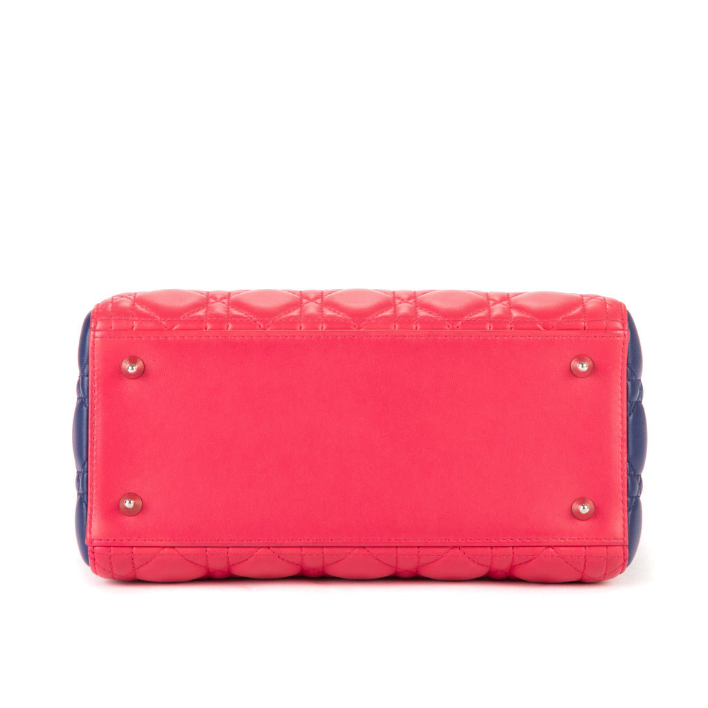 Dior - Sac Lady Dior Moyen à Fermeture Éclair - Rose/Jaune/Bleu Marine