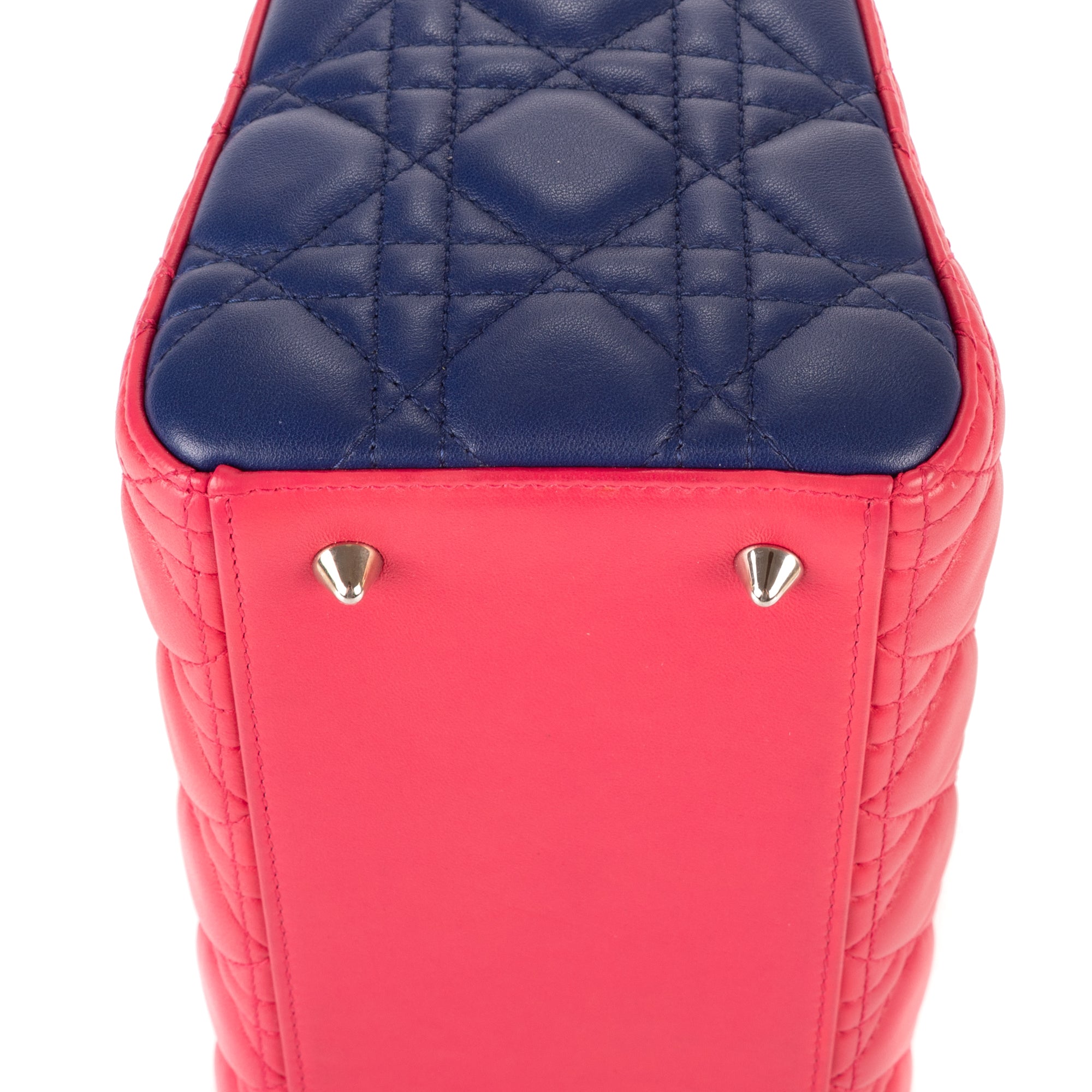 Dior - Sac Lady Dior Moyen à Fermeture Éclair - Rose/Jaune/Bleu Marine