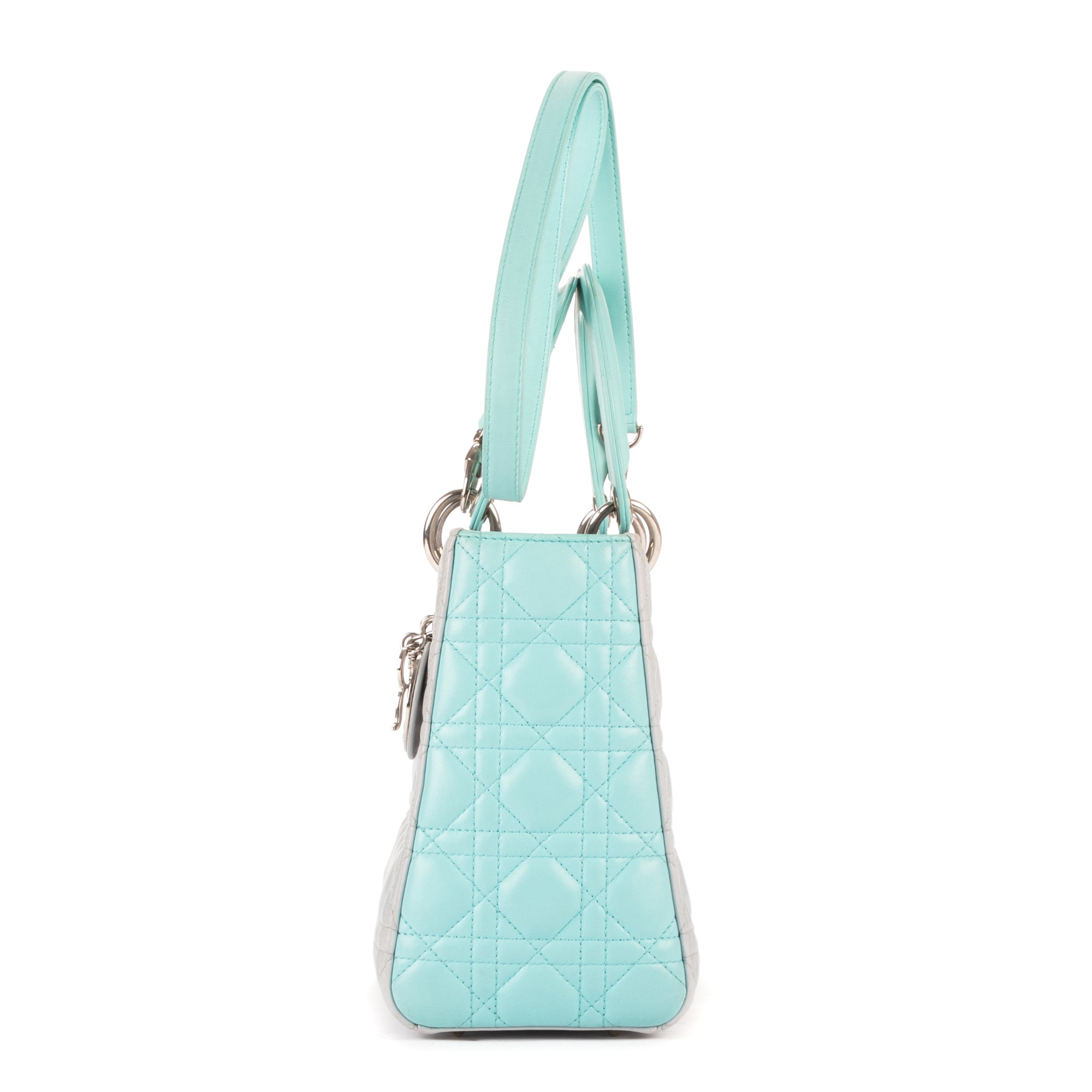 Dior - Zip Lady Dior Moyen - Gris/Turquoise