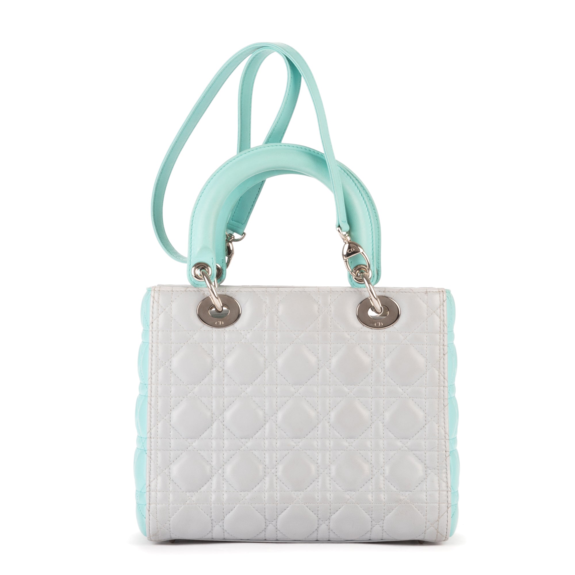 Dior - Zip Lady Dior Moyen - Gris/Turquoise