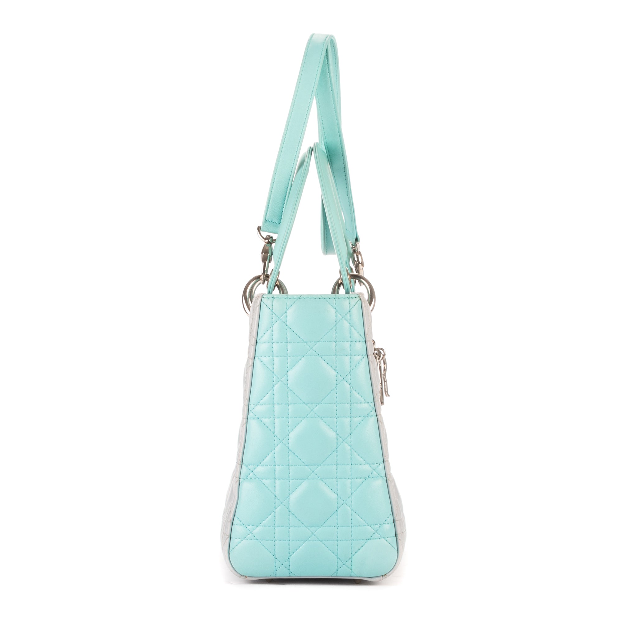 Dior - Zip Lady Dior Moyen - Gris/Turquoise