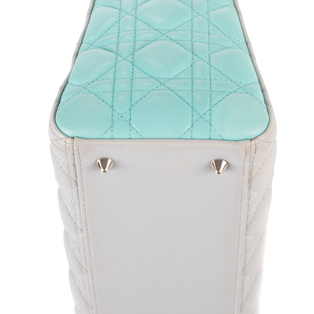 Dior - Zip Lady Dior Moyen - Gris/Turquoise