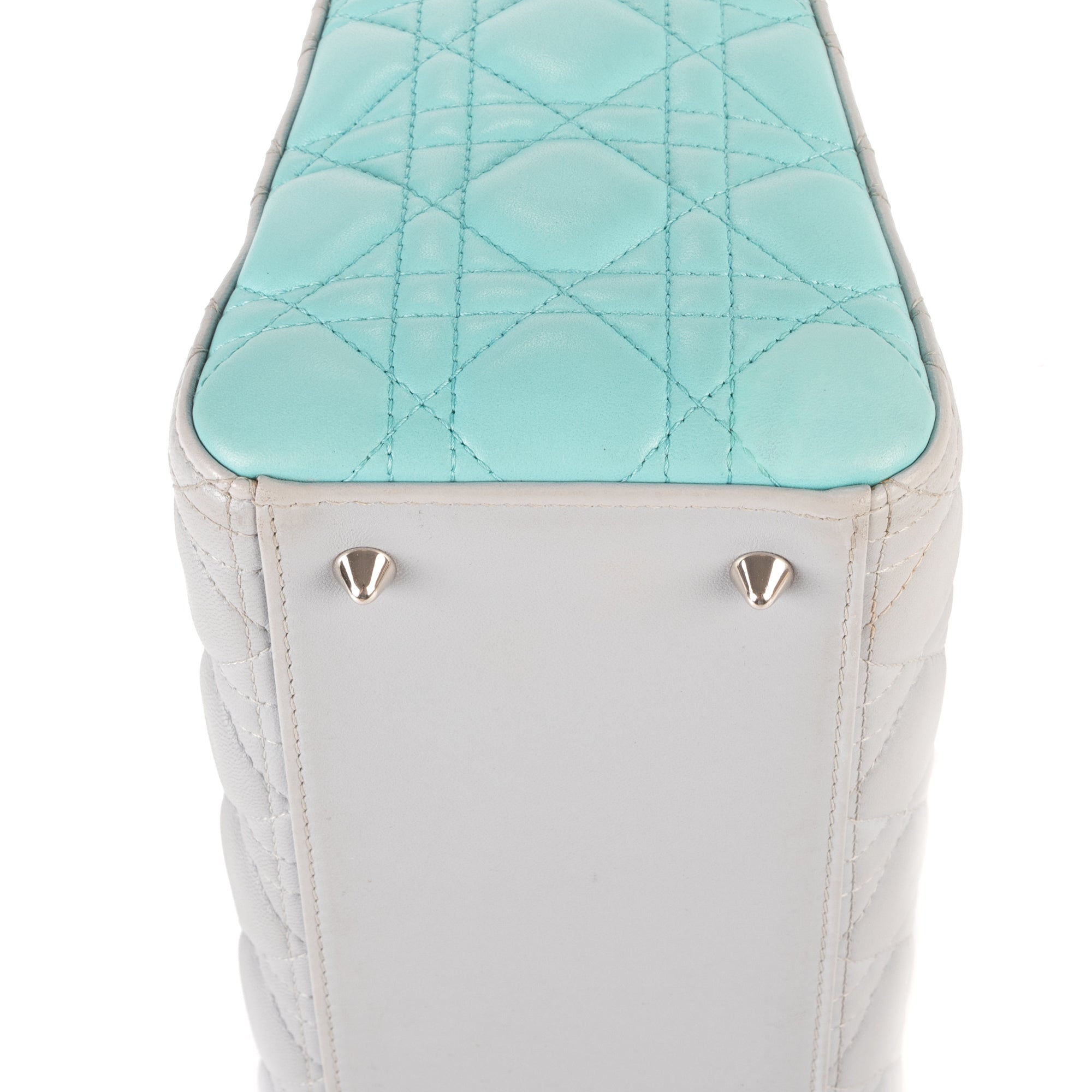 Dior - Zip Lady Dior Moyen - Gris/Turquoise