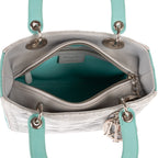 Dior - Zip Lady Dior Moyen - Gris/Turquoise