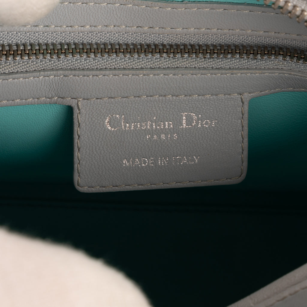 Dior - Zip Lady Dior Moyen - Gris/Turquoise