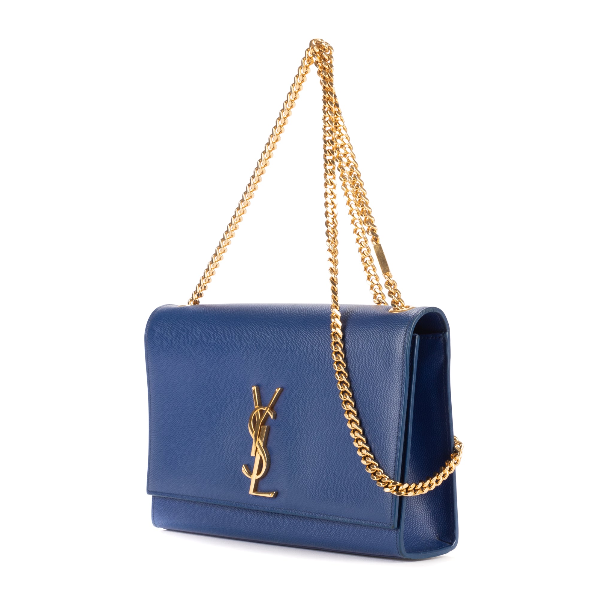 Shoulder Bag Tassel Kate Medium Navy Grain de Poudre Studed Leather