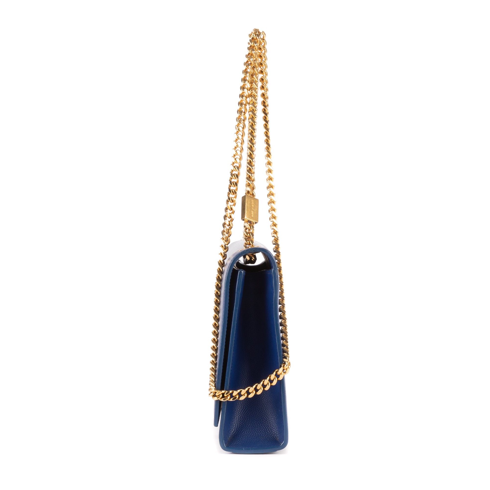 Shoulder Bag Tassel Kate Medium Navy Grain de Poudre Studed Leather