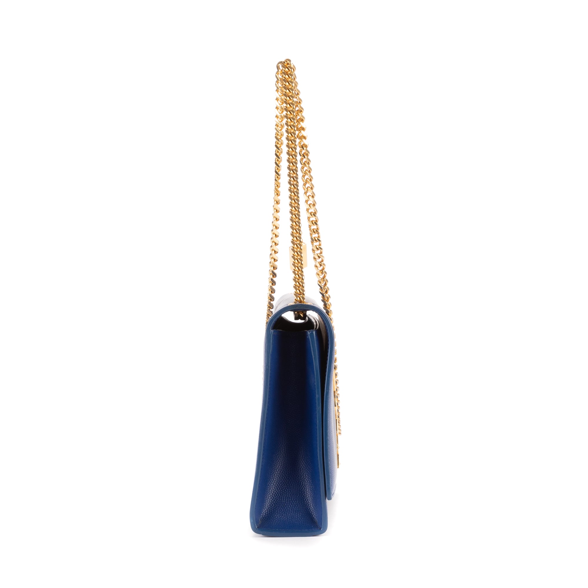 Shoulder Bag Tassel Kate Medium Navy Grain de Poudre Studed Leather