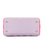Bolso de hombro mediano Lady Dior con cremallera en piel cannage gris mediano
