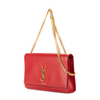 Bolso de hombro Tassel Kate mediano de piel de becerro roja