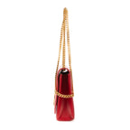 Bolso de hombro Tassel Kate mediano de piel de becerro roja
