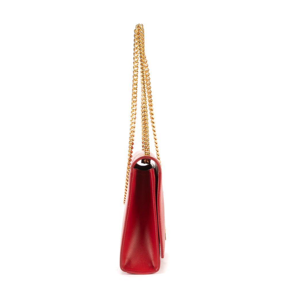 Bolso de hombro Tassel Kate mediano de piel de becerro roja