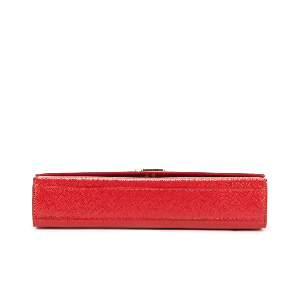 Bolso de hombro Tassel Kate mediano de piel de becerro roja