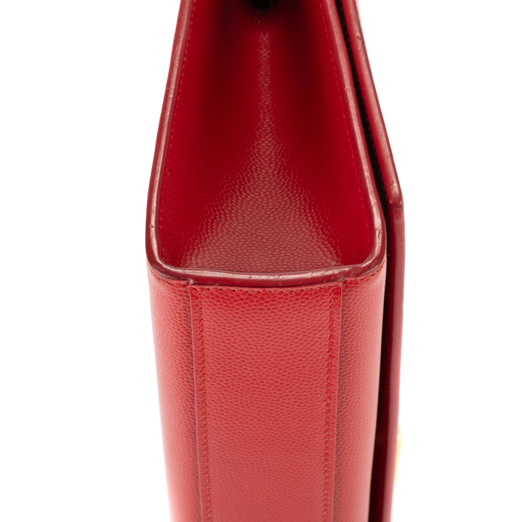 Bolso de hombro Tassel Kate mediano de piel de becerro roja