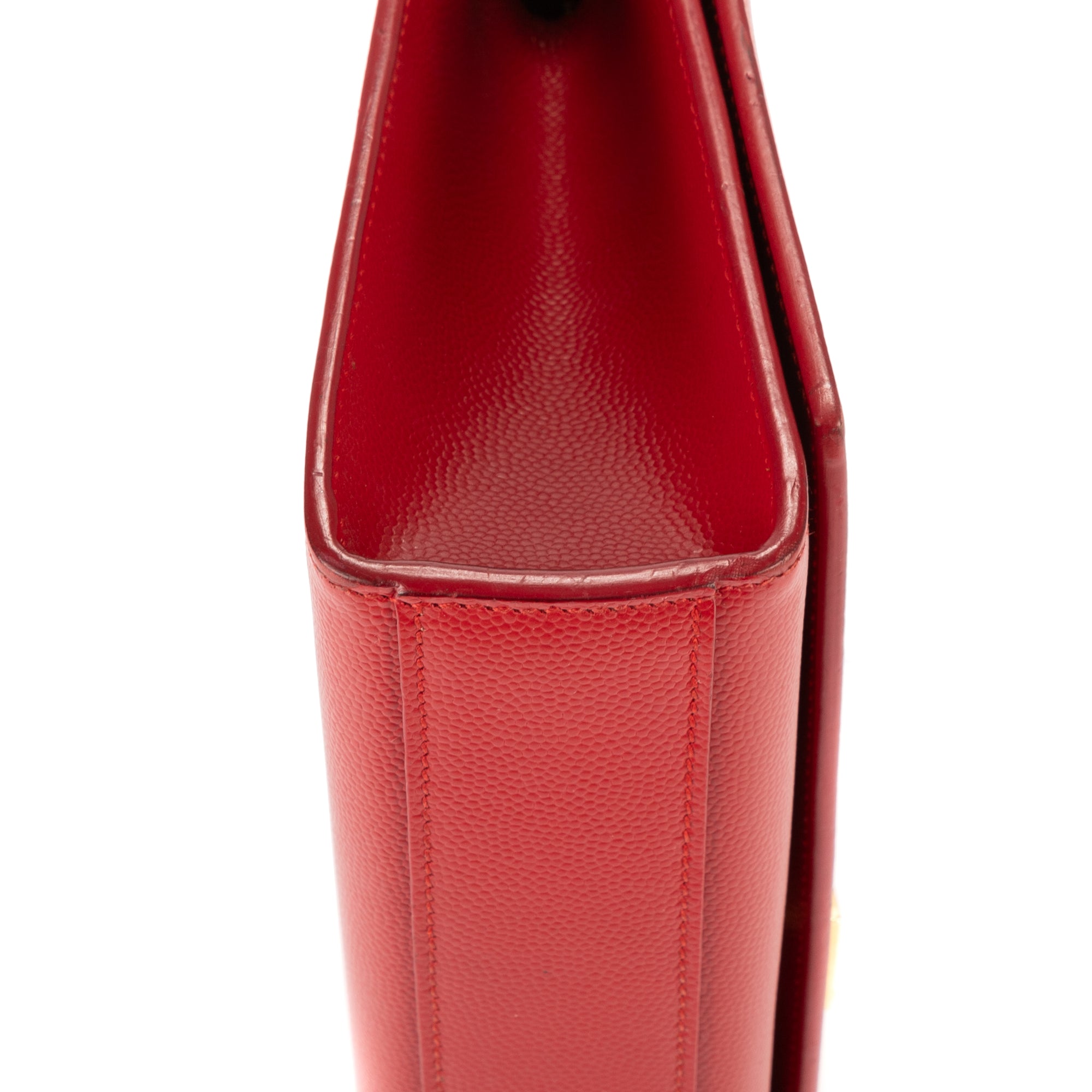 Bolso de hombro Tassel Kate mediano de piel de becerro roja