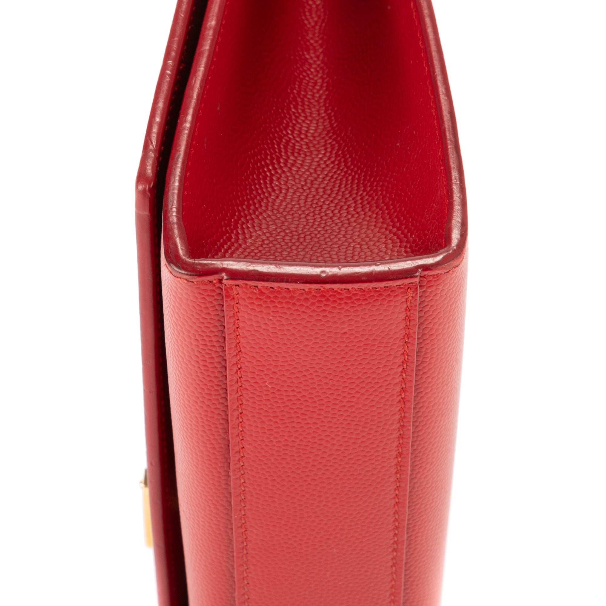 Bolso de hombro Tassel Kate mediano de piel de becerro roja