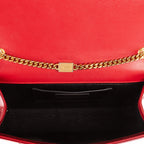 Bolso de hombro Tassel Kate mediano de piel de becerro roja