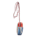 Bolso de hombro Camera acolchado laminado azul de piel acolchada