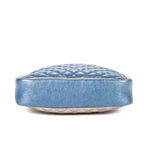 Bolso de hombro Camera acolchado laminado azul de piel acolchada