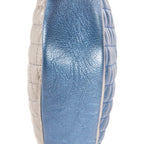 Bolso de hombro Camera acolchado laminado azul de piel acolchada