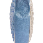 Bolso de hombro Camera acolchado laminado azul de piel acolchada
