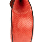 Shoulder Bag Drew Chain Crossbody Orange Python Embossed Leather