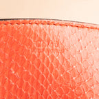 Shoulder Bag Drew Chain Crossbody Orange Python Embossed Leather
