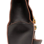 Bolso de hombro Madras Lady Buckle Flap de cuero negro adornado con cristales