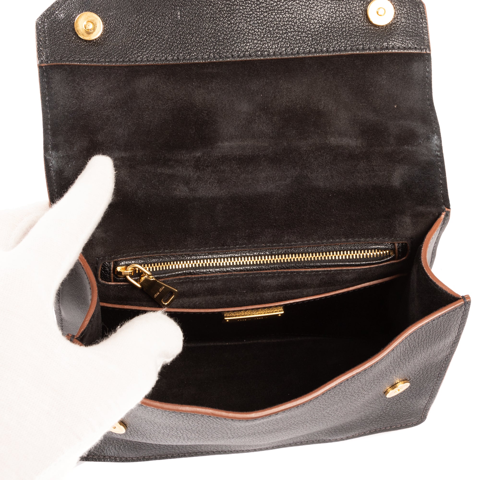 Bolso de hombro Madras Lady Buckle Flap de cuero negro adornado con cristales