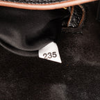 Bolso de hombro Madras Lady Buckle Flap de cuero negro adornado con cristales