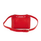 Waist Bag CC Mania Double Zip Wrist Pouch Red Smooth Leather