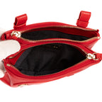 Waist Bag CC Mania Double Zip Wrist Pouch Red Smooth Leather