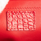 Bandolera Ed. Ltda. Monogram Velours Irvine de terciopelo rojo con patrón de cocodrilo