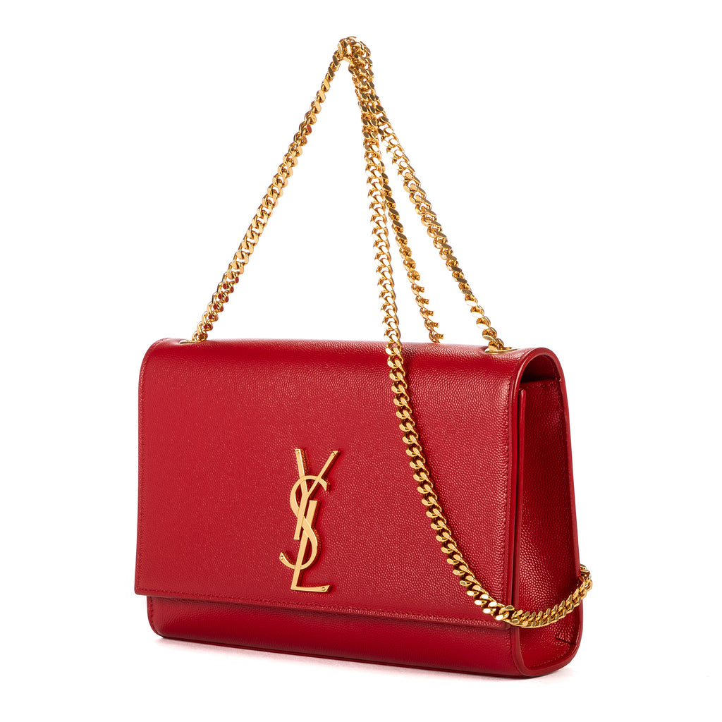 Bolso de hombro Kate mediano de piel rosa Grain de Poudre