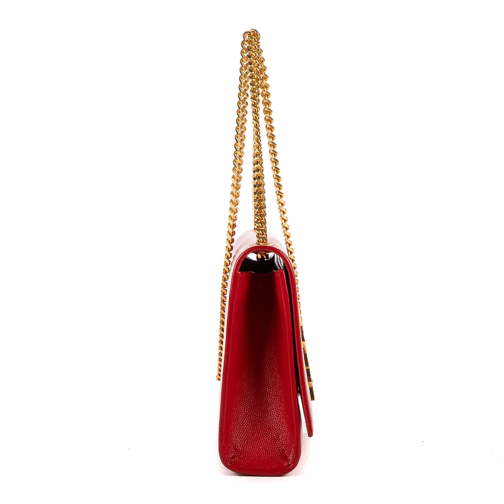 Bolso de hombro Kate mediano de piel rosa Grain de Poudre