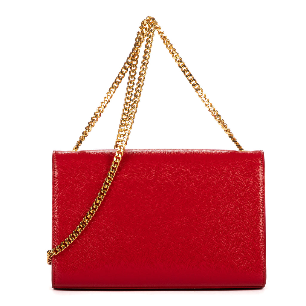 Bolso de hombro Kate mediano de piel rosa Grain de Poudre