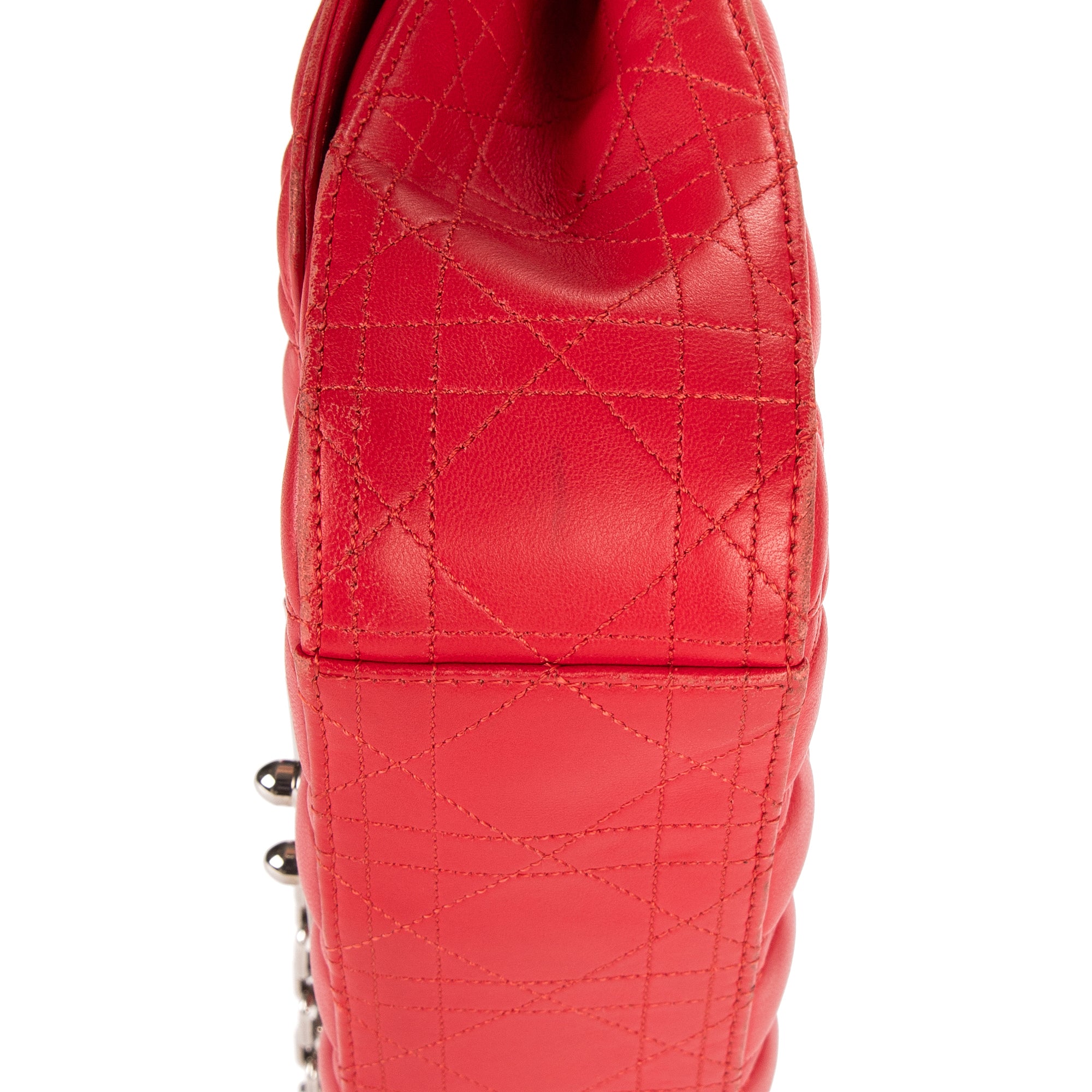 Bolso al hombro Miss Dior mediano de piel Cannage roja