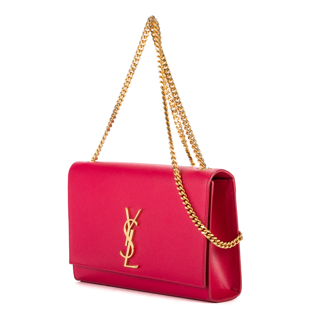 Bolso de Hombro Kate Mediano Piel Grain de Poudre Rosa