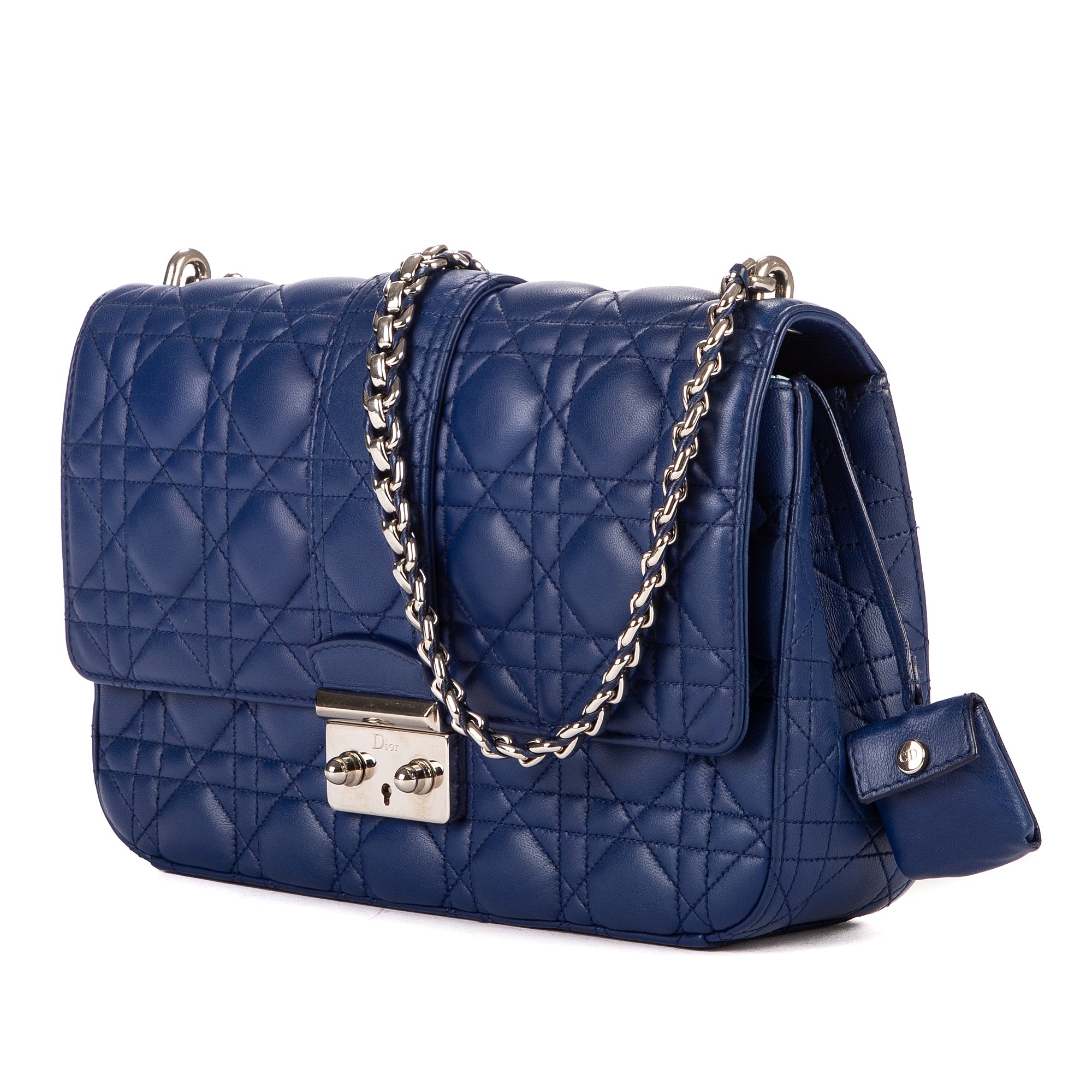 Shoulder Bag Miss Dior Medium Dark Blue Cannage Leather