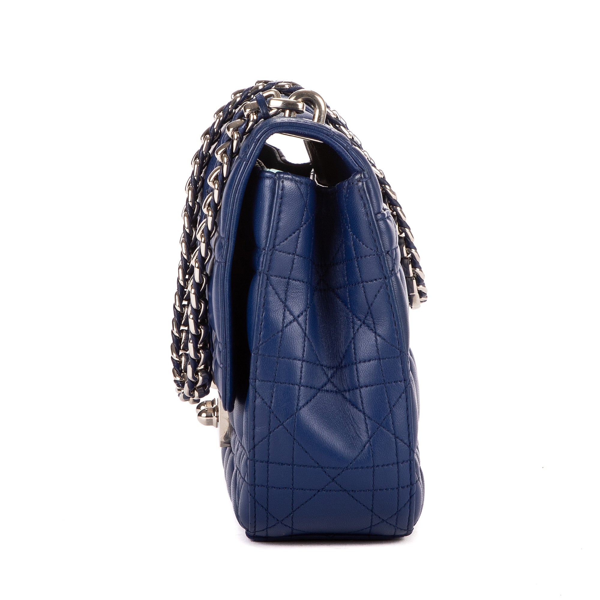 Shoulder Bag Miss Dior Medium Dark Blue Cannage Leather