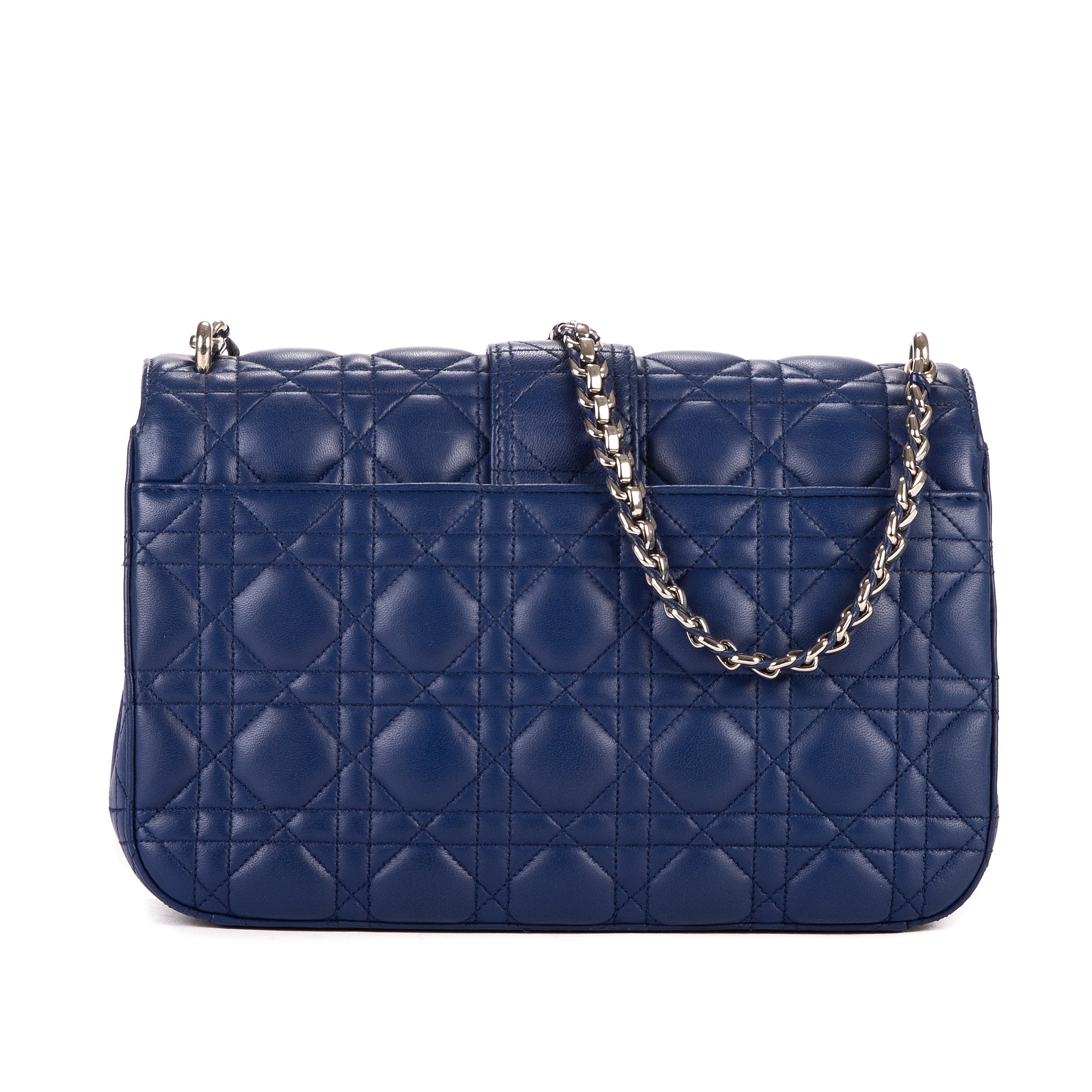 Shoulder Bag Miss Dior Medium Dark Blue Cannage Leather