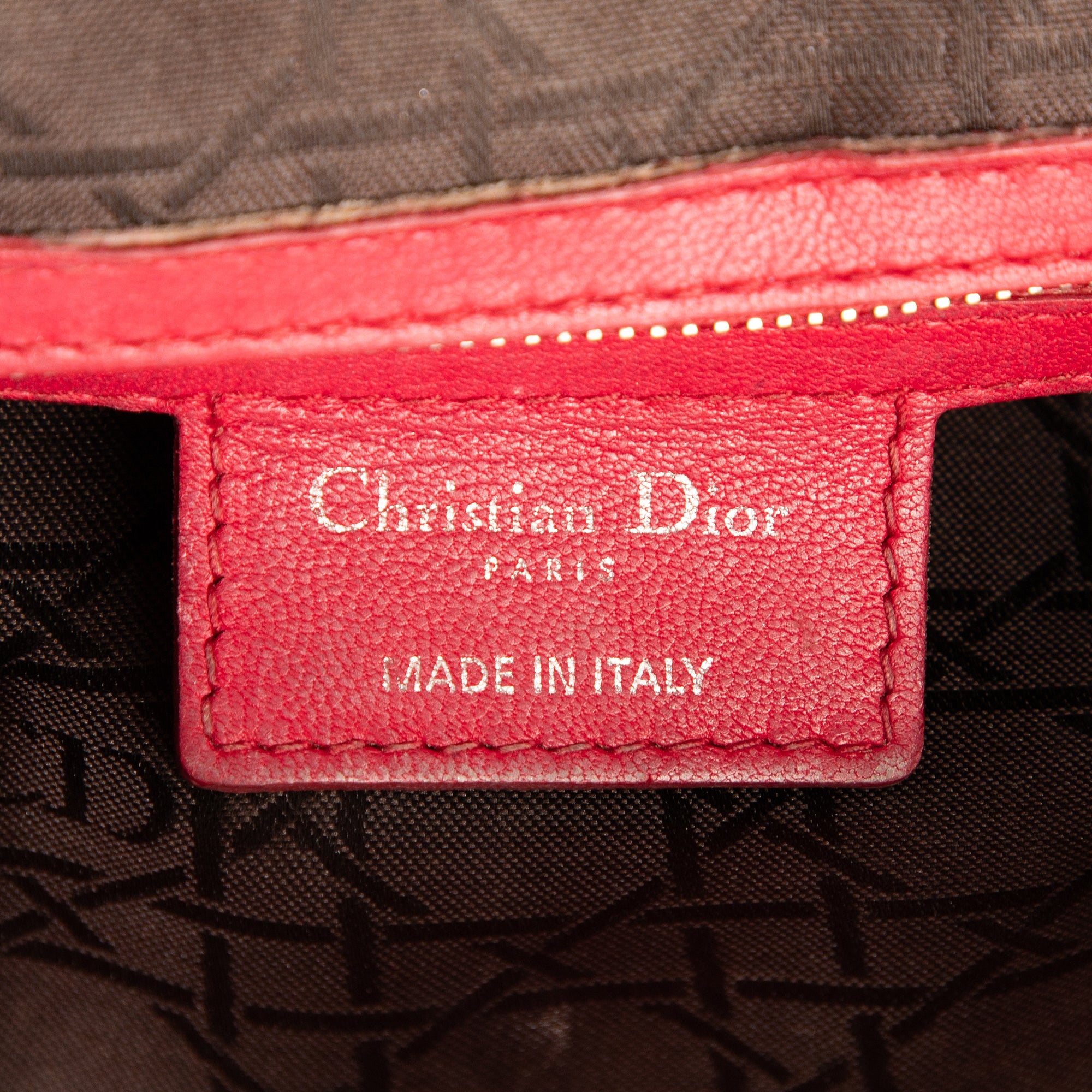 Bolso de mano Lady Dior grande de cuero Cannage rojo