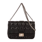 Bolso al hombro Miss Dior mediano de piel Cannage negra