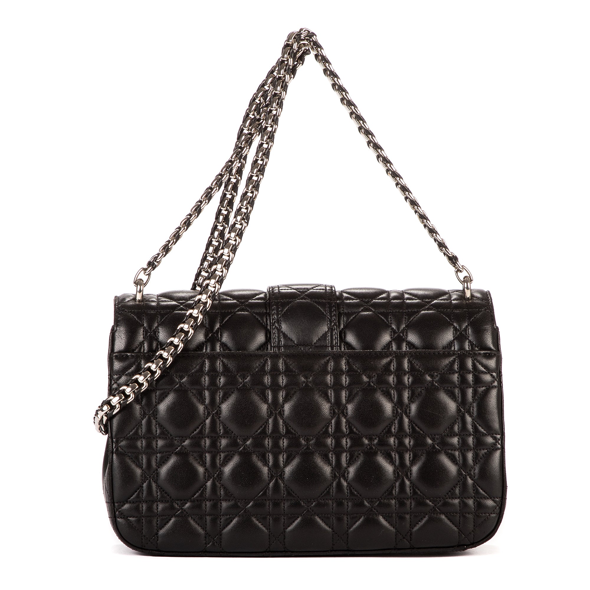 Bolso al hombro Miss Dior mediano de piel Cannage negra
